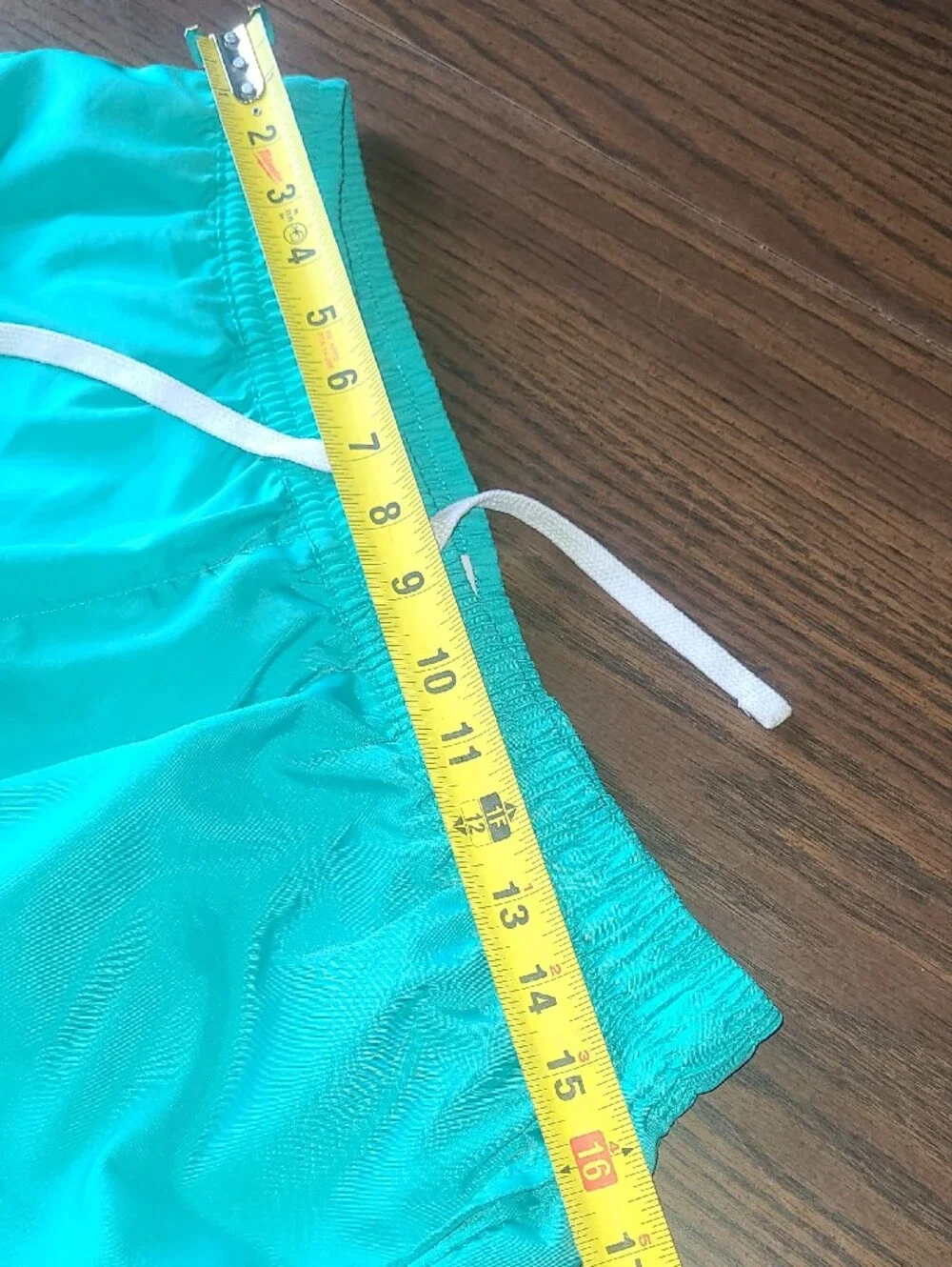 Y2k Nike Aqua Swim Shorts with White Drawstring Mens Size L